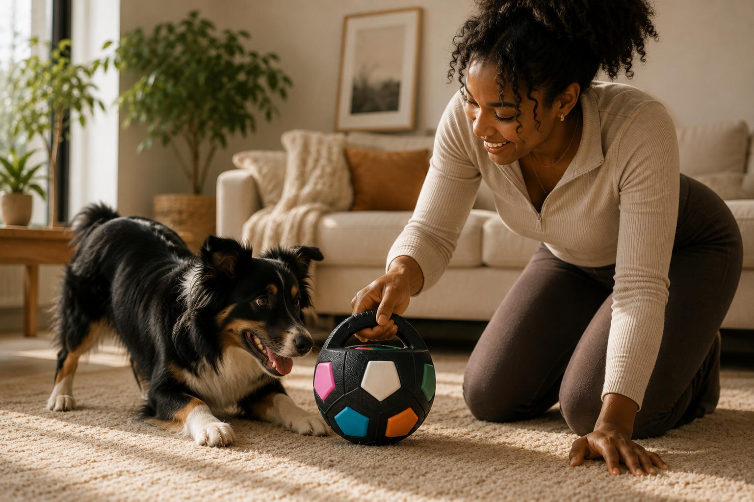 Kizuna Living Squeaky Soccer Ball Interactive Dog Toy
